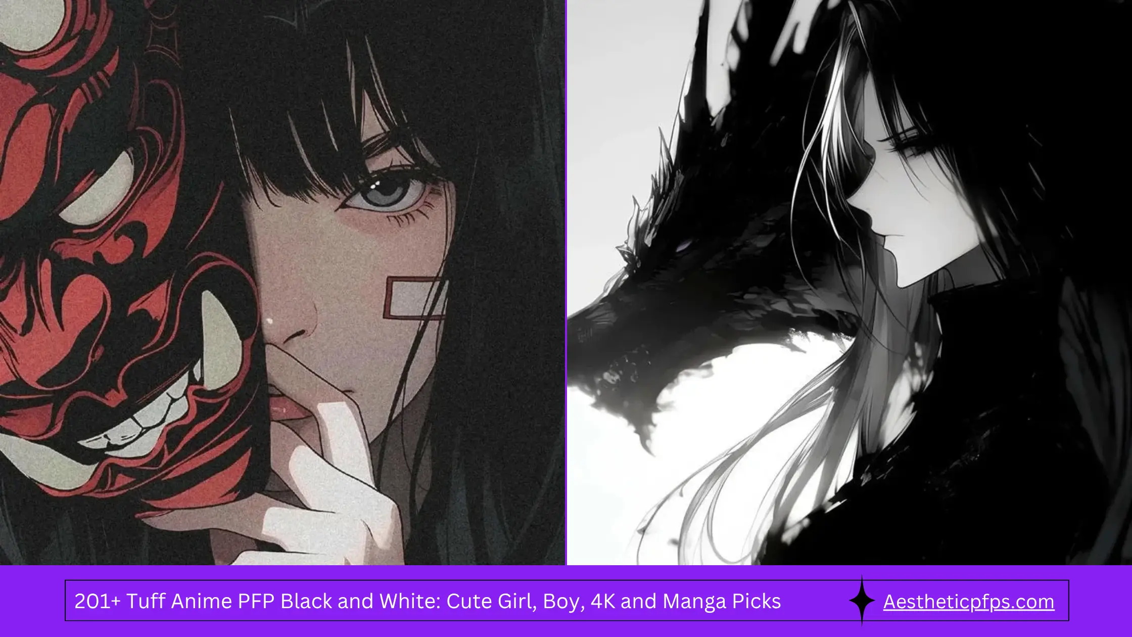 201+ Tuff Anime PFP Black and White Cute Girl, Boy, 4K and Manga Picks