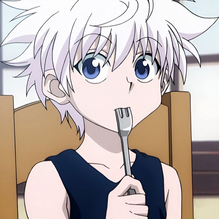 Killua 2026 aesthetic PFP with futuristic digital effects and clean layout