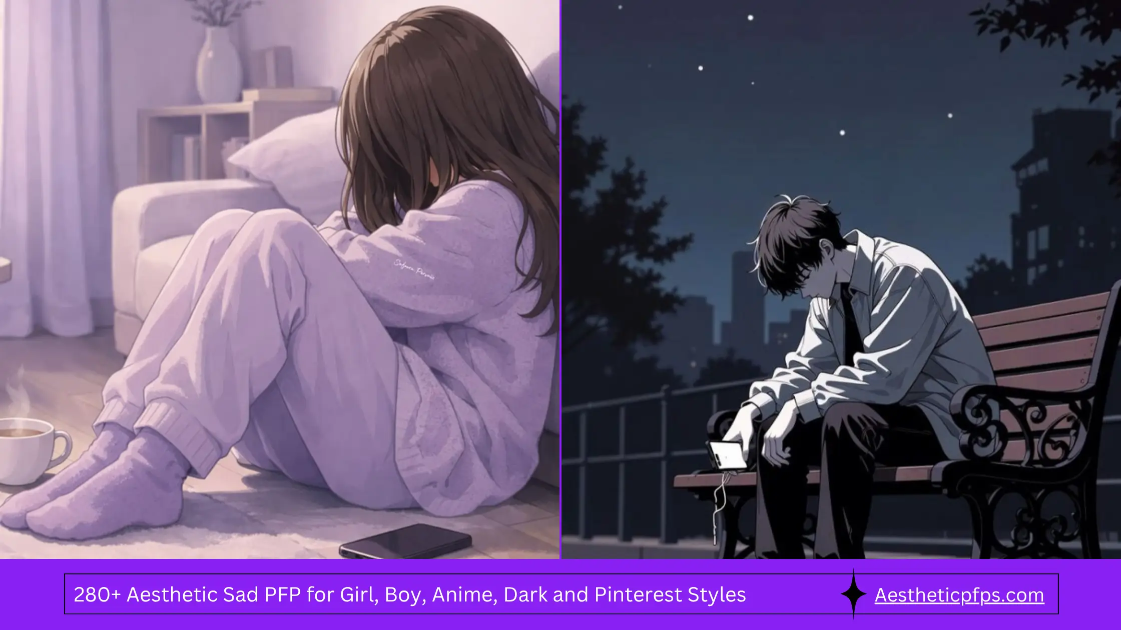 280+ Aesthetic Sad PFP for Girl, Boy, Anime, Dark and Pinterest Styles