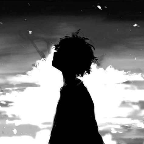 Atmospheric grayscale anime avatar aesthetic style