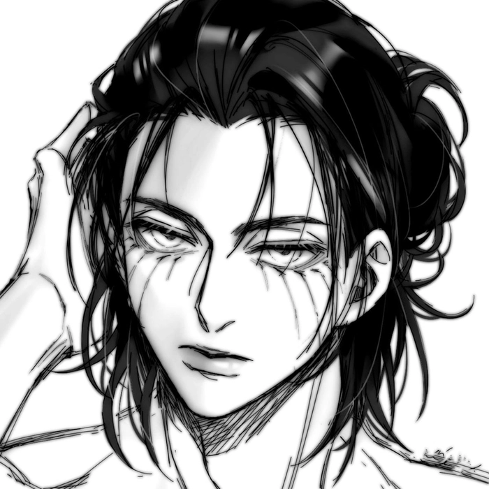 High contrast anime black and white PFP optimized for Discord