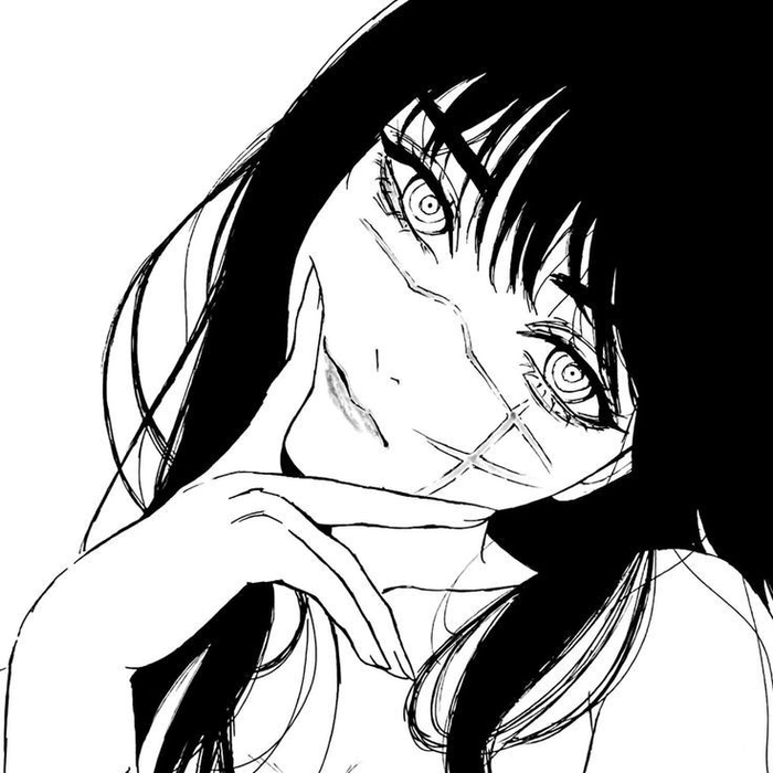 Black and white anime girl profile picture aesthetic style