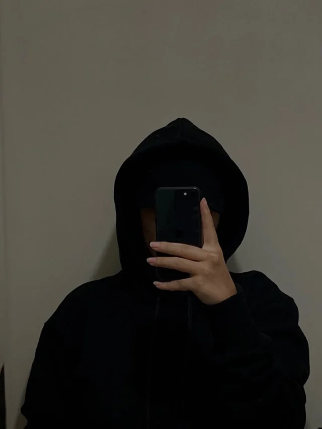 Black aesthetic PFP girl with moody dark tones