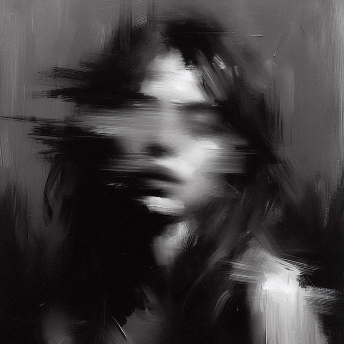 Refined grayscale girl PFP with silhouette-focused composition