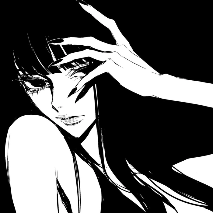Modern understated black and white girl PFP portrait