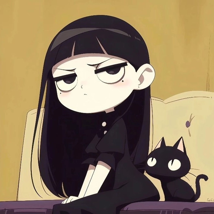 Dark black PFP girl with bold framing