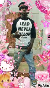 Chief Keef Hello Kitty PFP mashup with pink kawaii overlay
