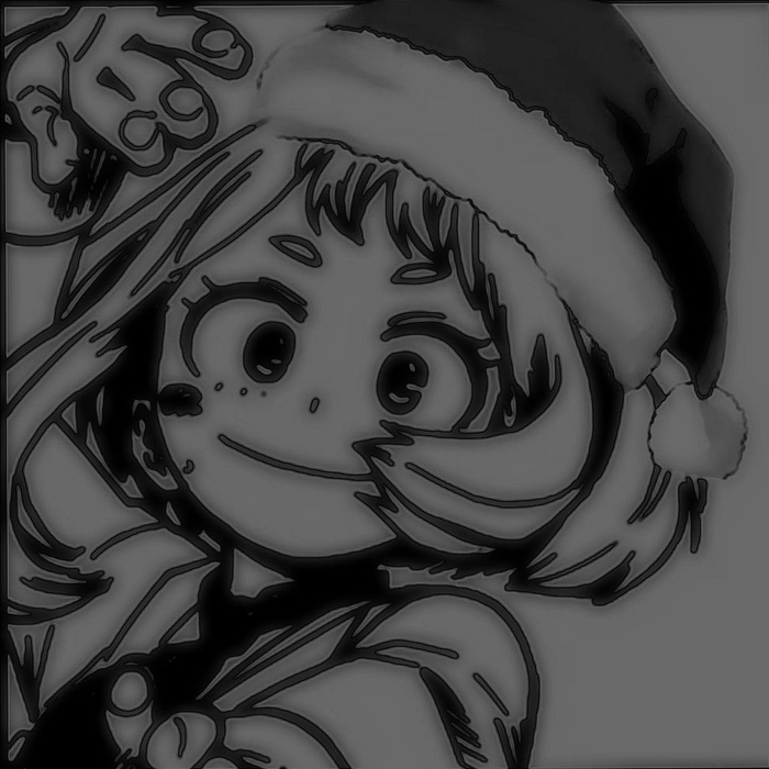 Christmas anime PFP featuring Black girl character with natural hairstyle and winter accessories
