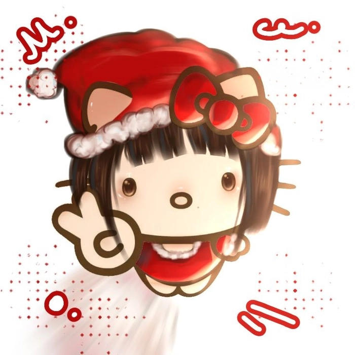 Chibi anime character in oversized Christmas outfit for holiday PFP