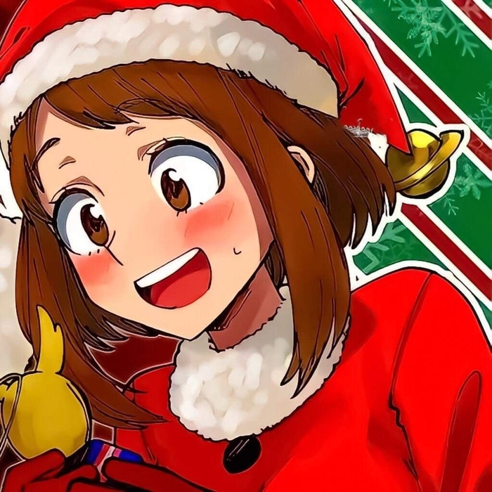 Tiny chibi Christmas anime avatar with snowflake and star details