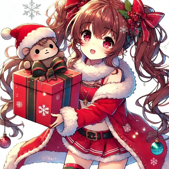 Matching Christmas anime PFP set with paired characters in holiday colors