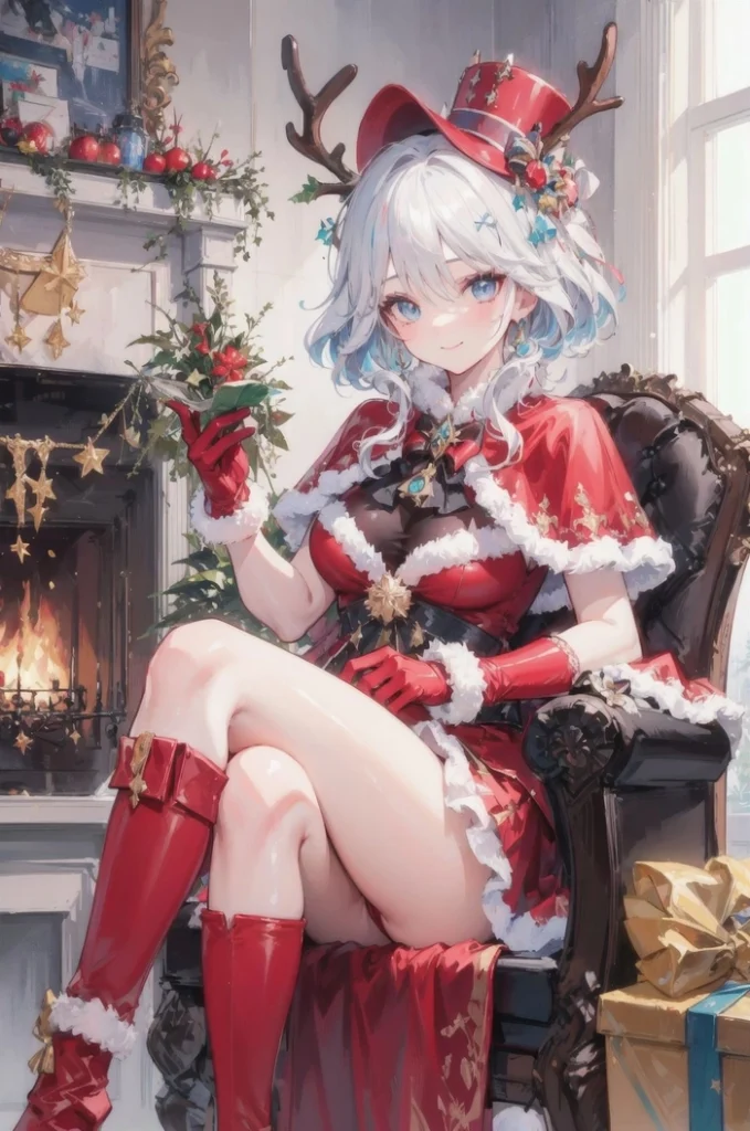 Dark cool anime Christmas avatar with sleek aesthetic and night lighting