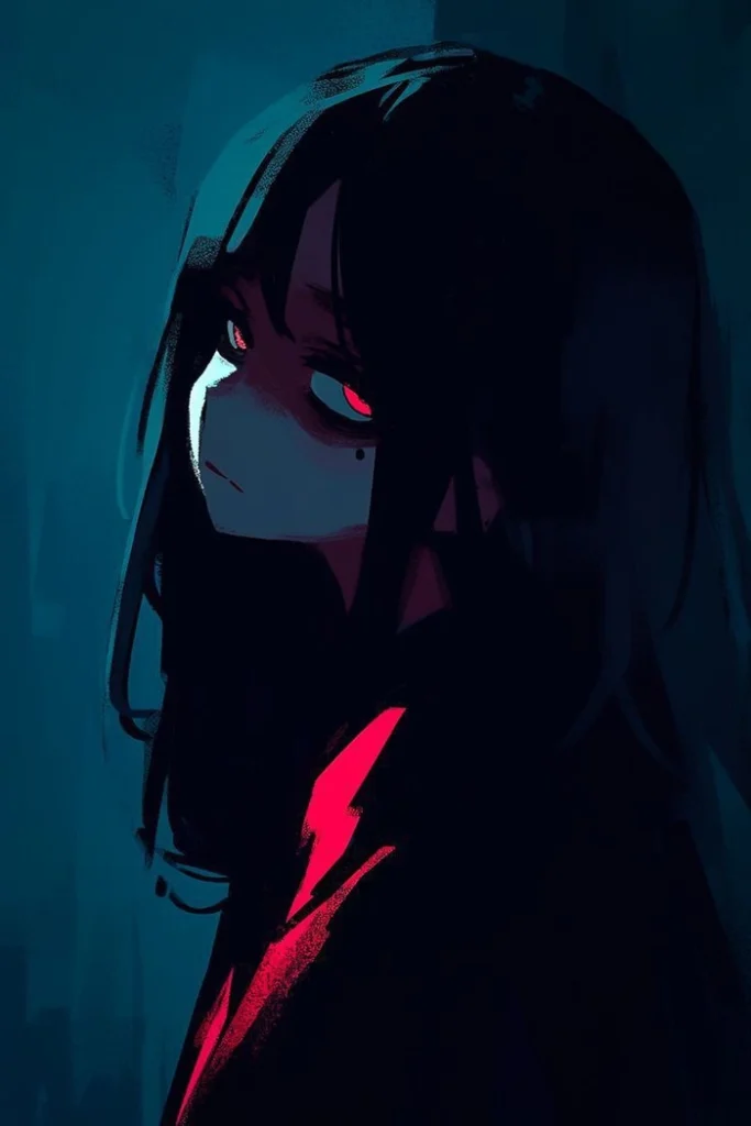 Cringe sad anime PFP with exaggerated dramatic expression and ironic tone