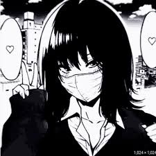 Charming monochrome anime avatar with expressive simplicity