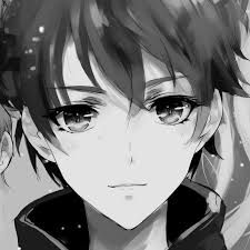 Clean cute anime PFP black and white minimal clutter