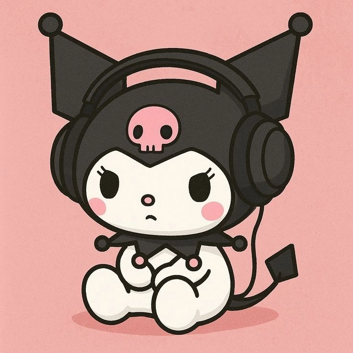 Kuromi Christmas profile picture with winter whites and cozy seasonal mood