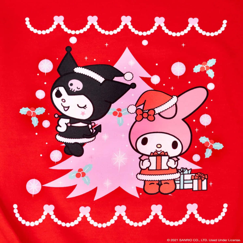 Christmas Kuromi PFP with soft reds and greens complementing the character palette