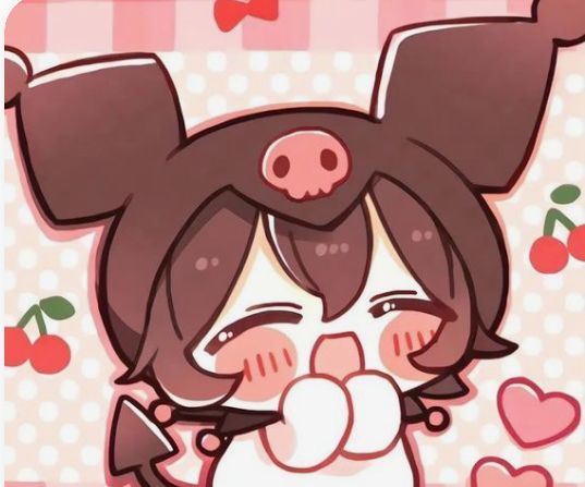 Cute Kuromi PFP cute girl style with oversized eyes and blush accents