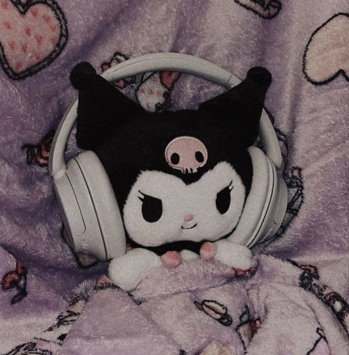 Cute Kuromi PFP girl version with soft pastel outfit and gentle expression