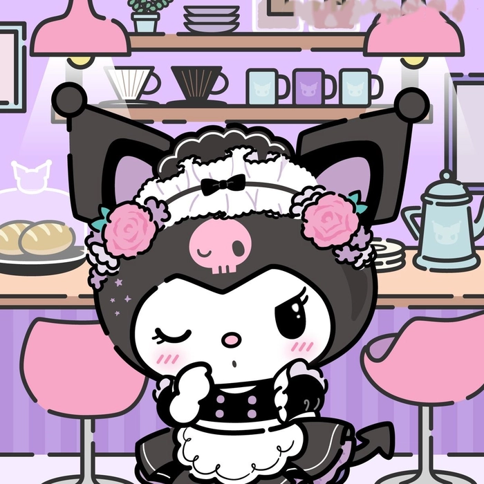 Kuromi girl PFP with rounded eyes and warm approachable tone