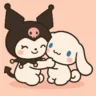 Cute Kuromi wallpaper with star pattern background and immersive framing