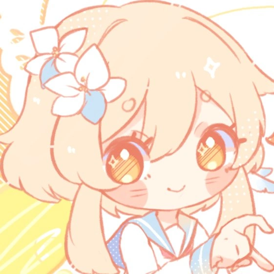 Cute chibi matching profile picture with soft colors and rounded shapes