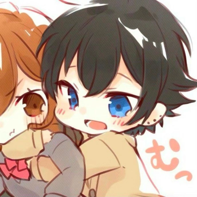 Chibi matching PFP with oversized heads and joyful proportion