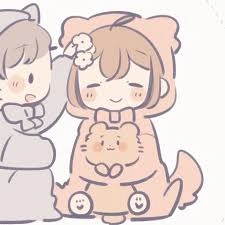 Aesthetic chibi matching PFP with readable expression and warm design