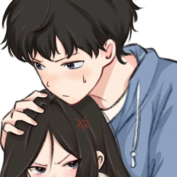 Couple PFP matching set with visual connection and minimal clutter
