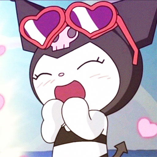 Kuromi kawaii PFP from Sanrio universe with playful energy and pastel tones