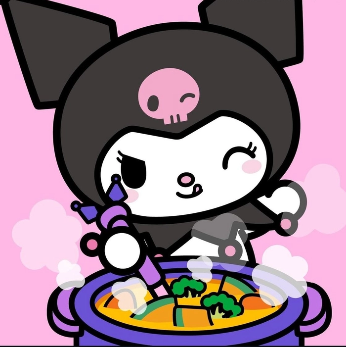 Sanrio kawaii Kuromi PFP with joyful expression and Gen Z aesthetic appeal