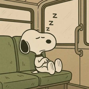 Cute Snoopy PFP aesthetic simple framing neutral tones