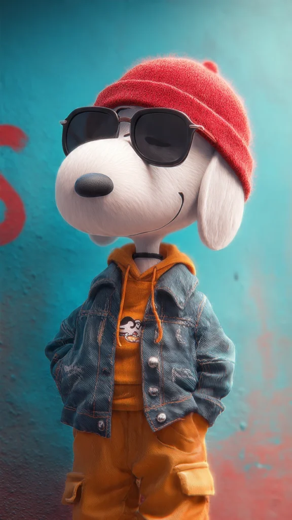 Cute Snoopy PFP aesthetic soft brown and white tones