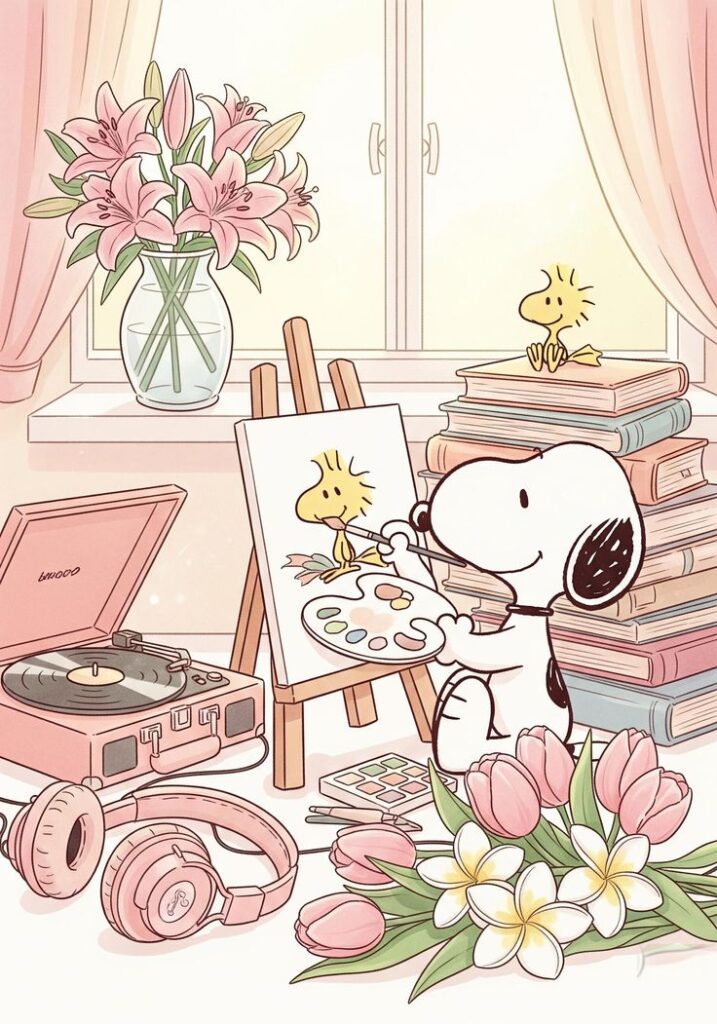 Cute Snoopy PFP aesthetic tall format calm vibes