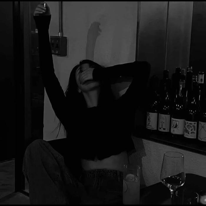Dark aesthetic black PFP heavy shadow portrait
