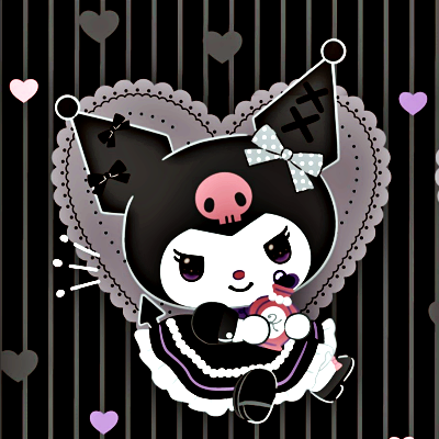 Kuromi Hello Kitty aesthetic profile picture with timeless Sanrio character energy