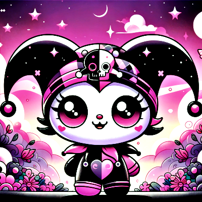 Kuromi and Hello Kitty aesthetic PFP with clean background and modern Sanrio styling