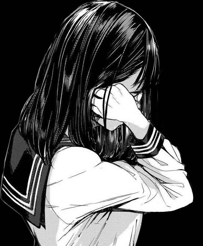 Introspective sad anime black and white profile picture