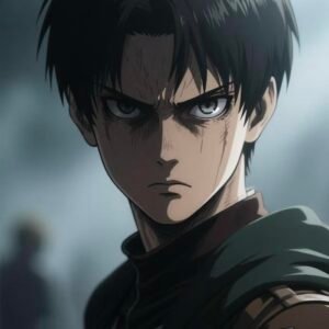 Sad anime boy profile picture with restrained expression and grey tones