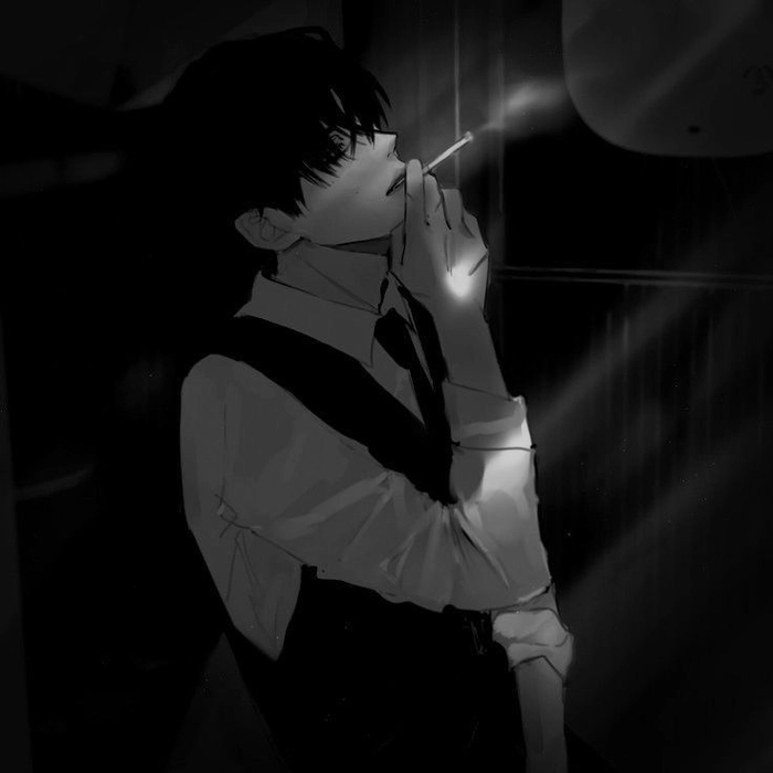 Sad anime PFP with fake smile expression showing emotional contrast