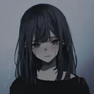Aesthetic sad anime profile picture for Pinterest with cohesive visual tone