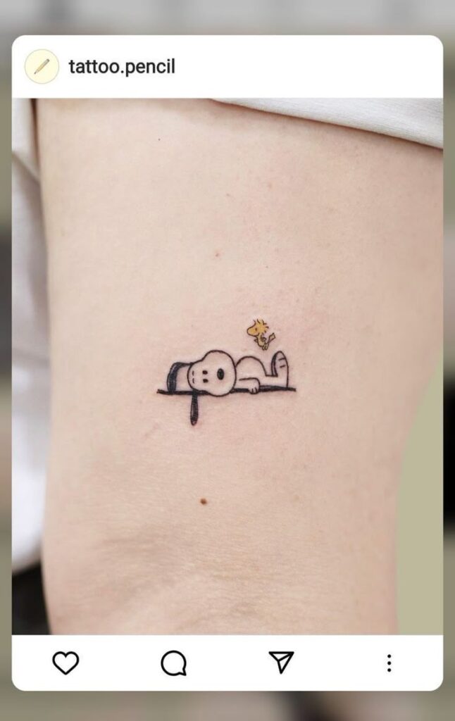 Snoopy tattoo ideas timeless simple visual restraint