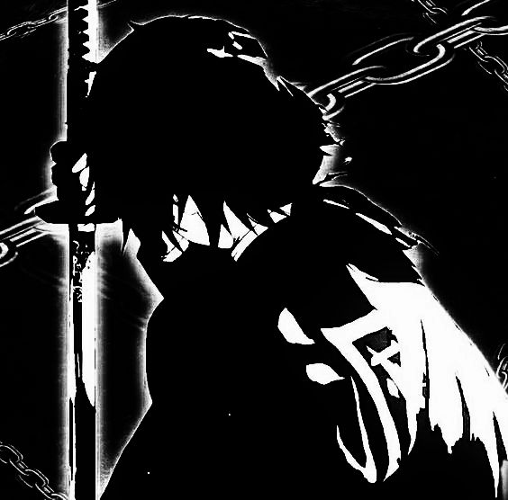 Competitive gamer anime tuff black and white profile picture