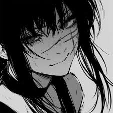 Resilient monochrome anime avatar bold shadow angles