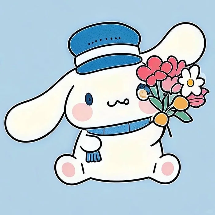 Aesthetic cute Cinnamoroll PFP with diffused glow and limited pastel palette
