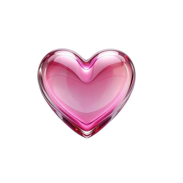 Aesthetic pink heart PFP with bright glow accents and energetic youthful tone