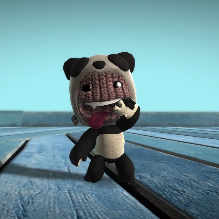 Aesthetic Sackboy PFP with soft pastel tones and dreamy lighting