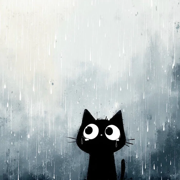 Aesthetic sad cat PFP with melancholic feline eyes and soft neutral background