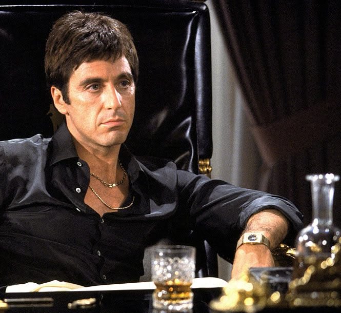 Aesthetic Scarface PFP with grain overlay and dark luxury framing