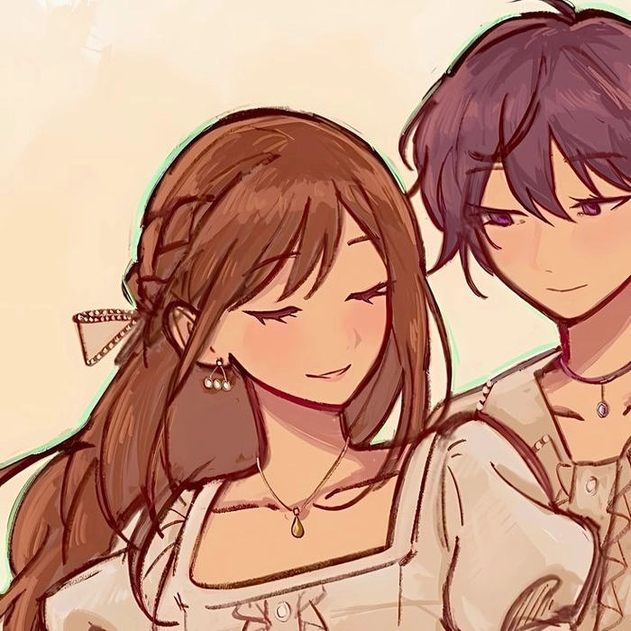 Expressive anime boy and girl couple PFP with character dynamic and visual contrast